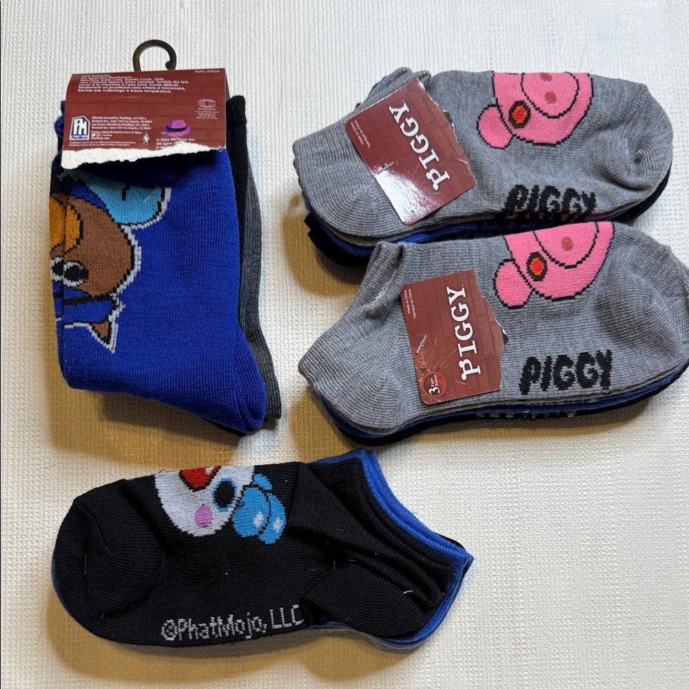 Size 3/6 brand new Ankle Socks - Blue black grey 12 pair all together NWT